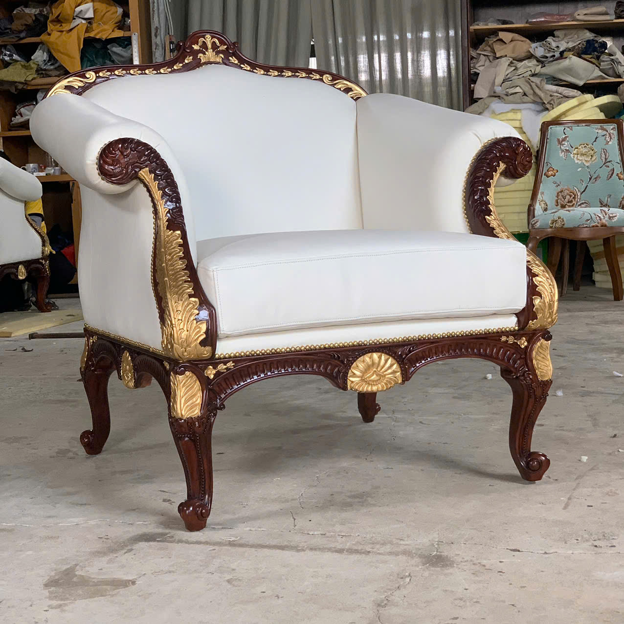 BỘ SOFA CỔ ĐIỂN ALTHORP LOUIS 15 BỌC DA